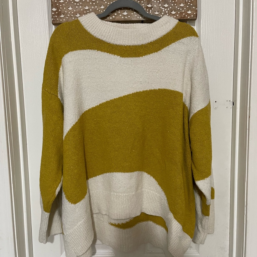 Cozy Mustard and Cream Sweater